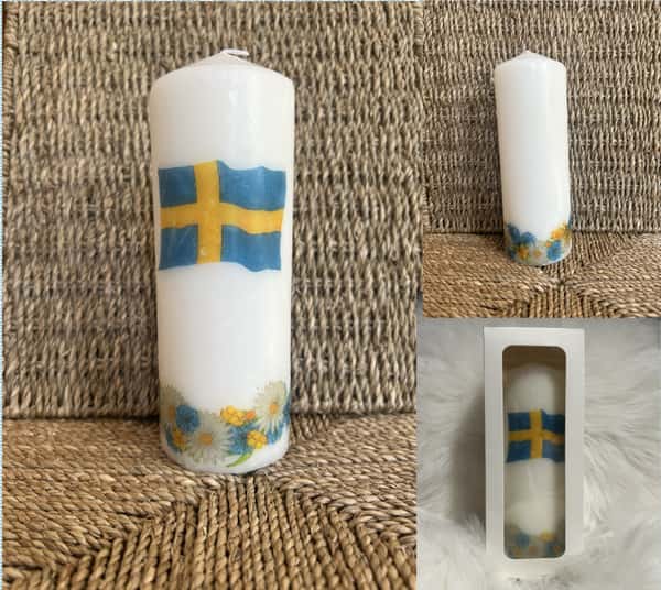 Dekorativt ljus med motiv