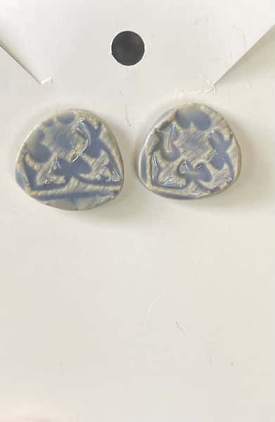 Keramik +silver örhängen