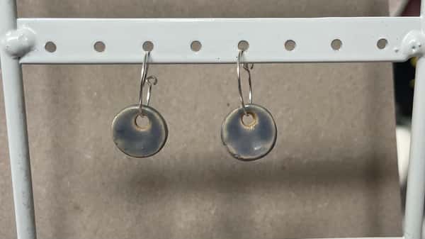 Keramik +silver örhängen sjö 13mm