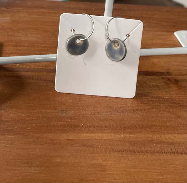 Keramik +silver örhängen sjö 13mm
