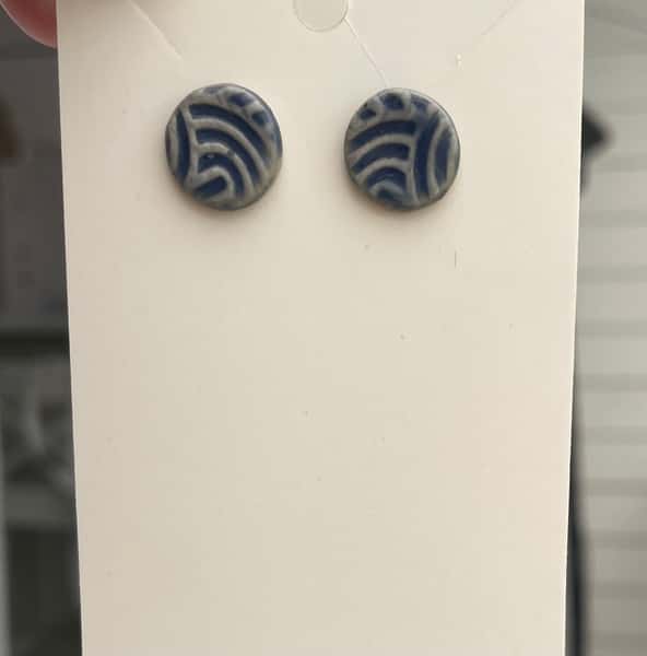 Keramik +silver örhängen hav 13mm