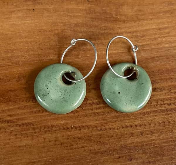 Keramik +silver örhängen 18mm