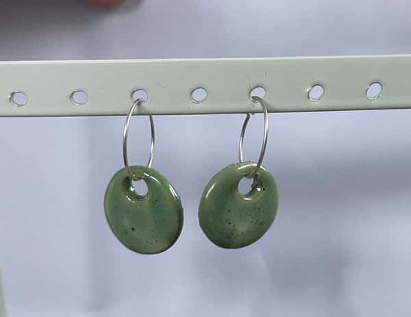 Keramik +silver örhängen 18mm
