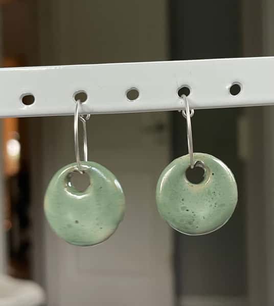 Keramik +silver örhängen 18mm