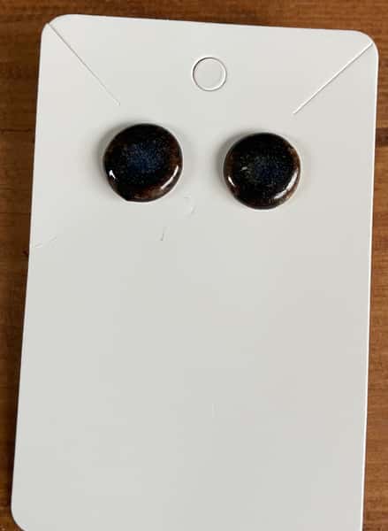 Keramik + silver örhängen 13mm