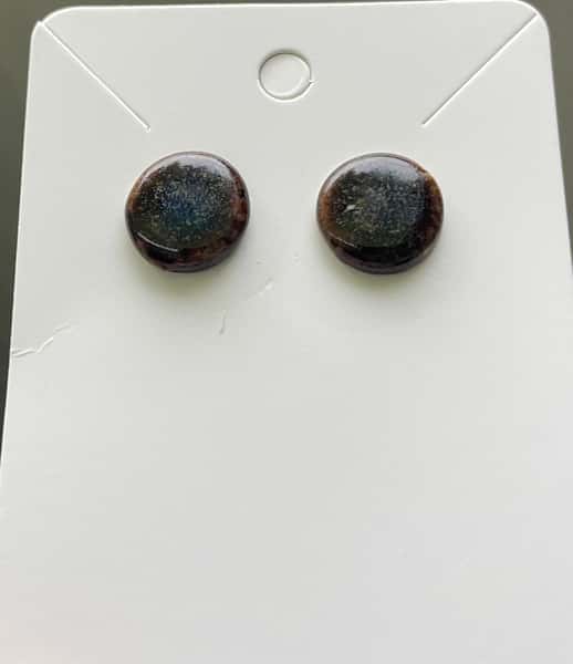 Keramik + silver örhängen 13mm