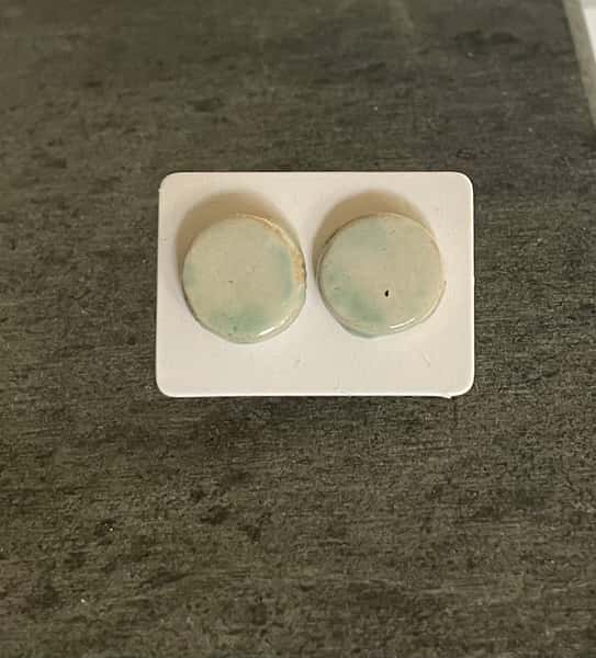 Keramik + silver örhängen 13mm
