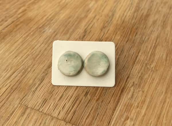 Keramik + silver örhängen 13mm