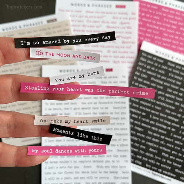 Stickers – Textremsor: Love & romance