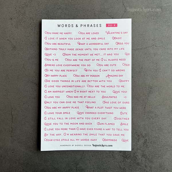 Stickers – Textremsor: Love, romance & Valentine's day
