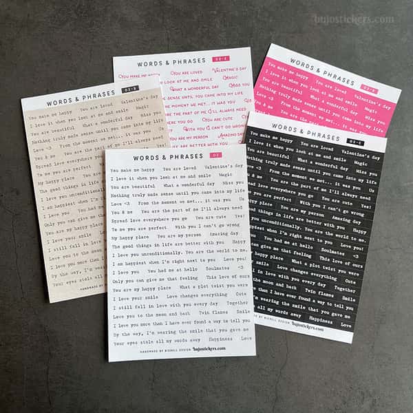 Stickers – Textremsor: Love, romance & Valentine's day